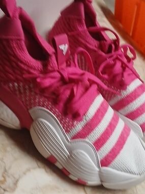 adidas Pink Knit Slip-On Lace-Up Women's Sneakers
